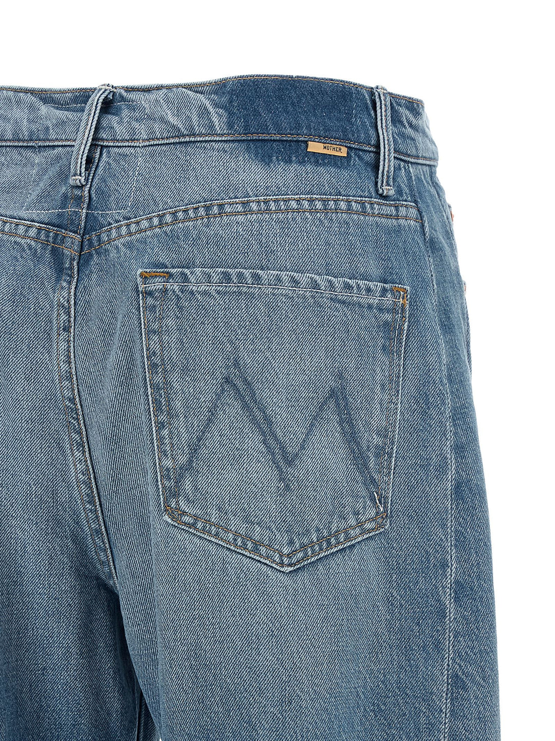 Mother Denim Blue Cotton Cropped Jeans