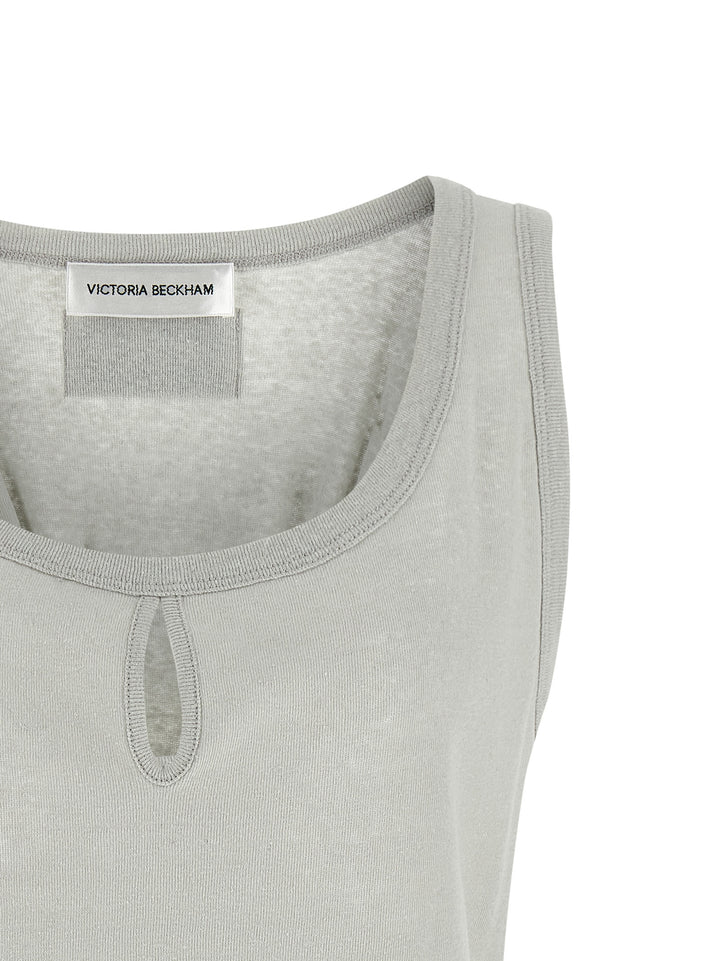 Victoria Beckham Gray Cotton Tank Tops