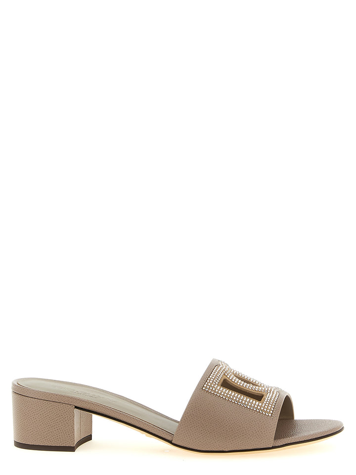 Dolce &amp; Gabbana Gray Calfskin Mules