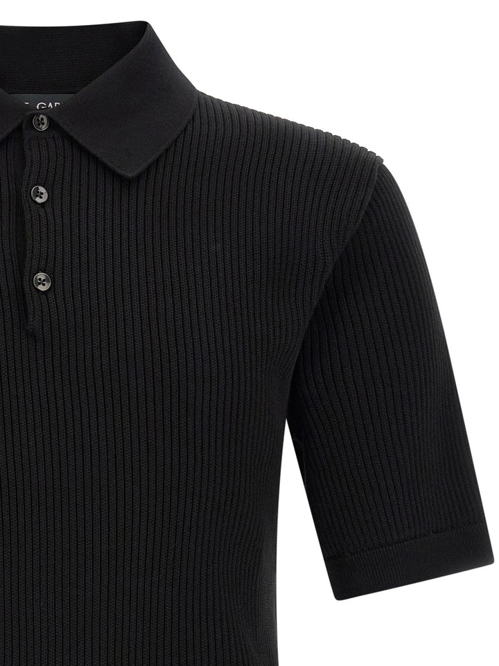 Dolce &amp; Gabbana Black Cotton Polo Shirt