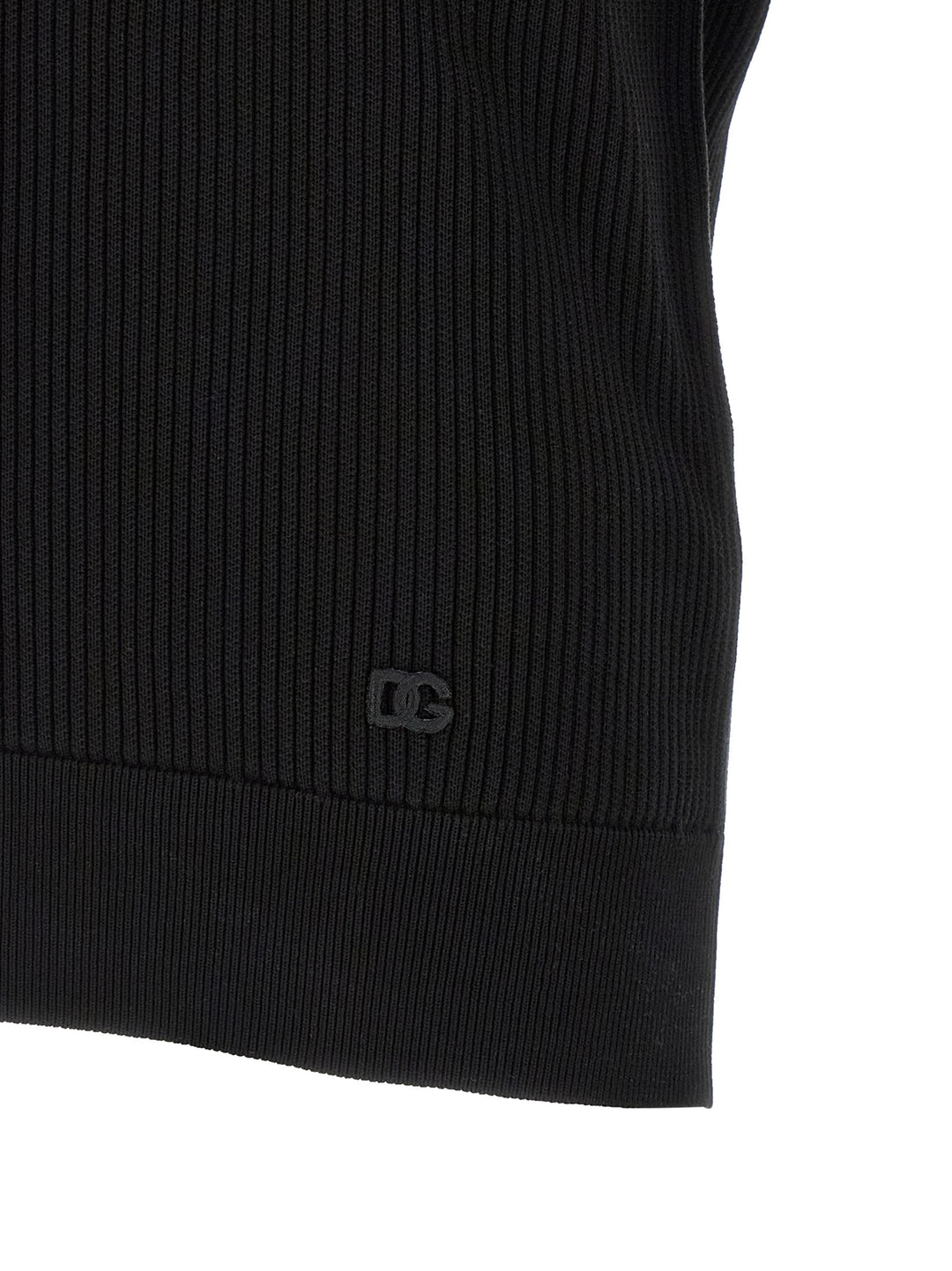 Dolce &amp; Gabbana Black Cotton Polo Shirt