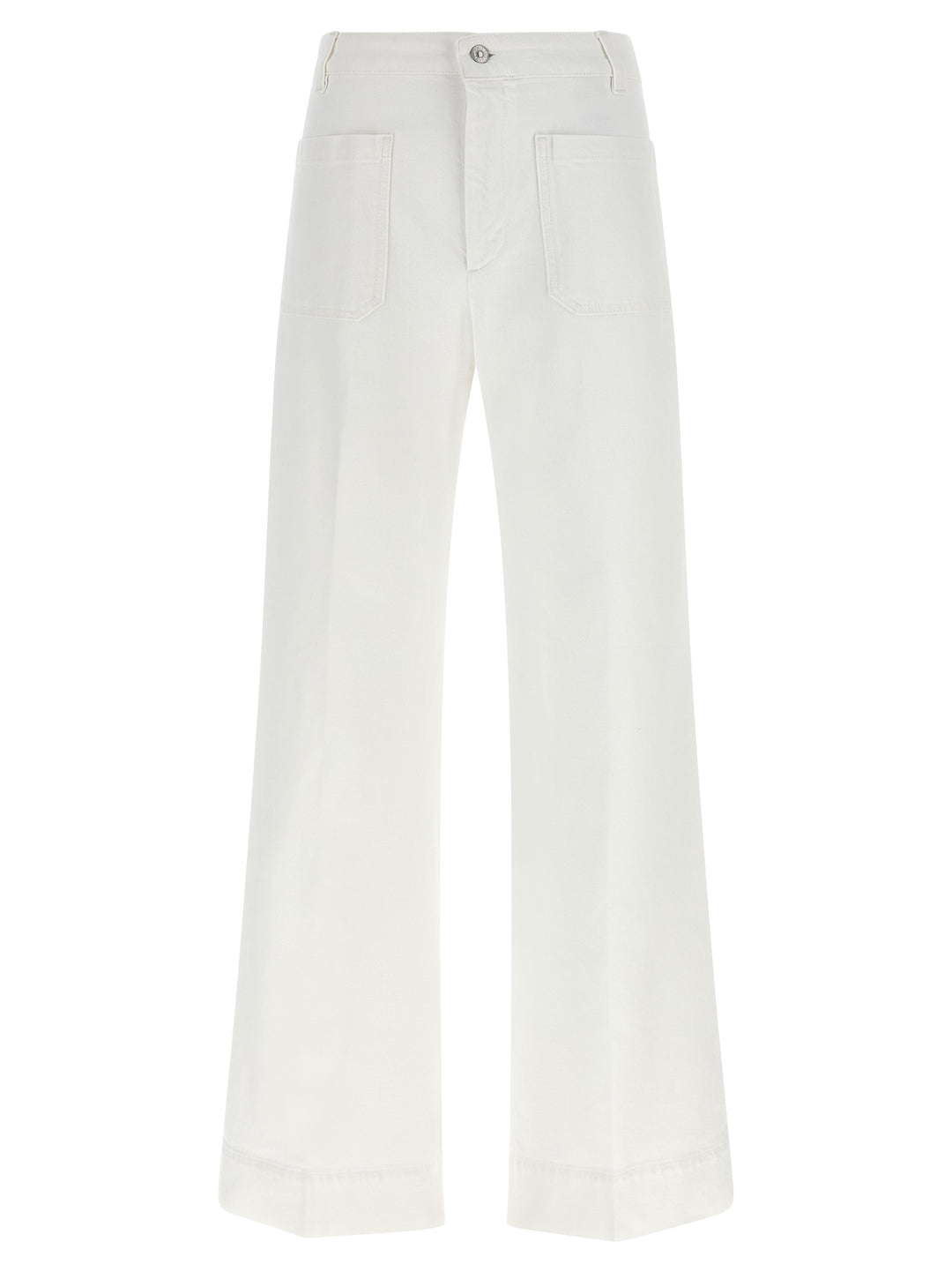 Victoria Beckham White Cotton Flared Jeans