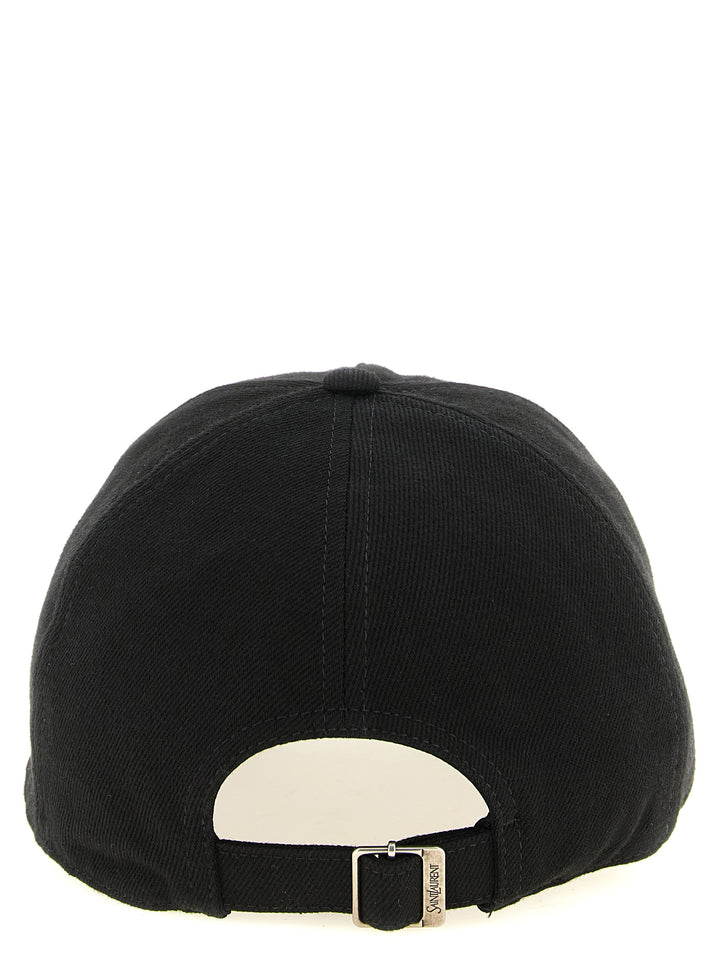 Saint Laurent Black Cotton Cap (Baseball Hat)
