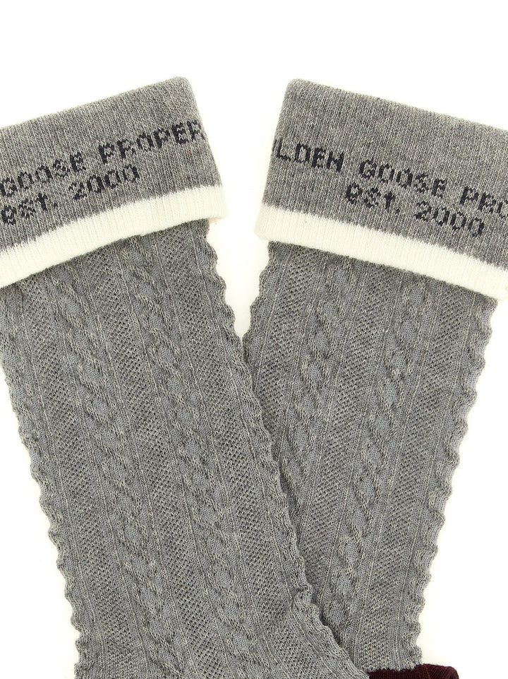 Golden Goose Gray Cotton Socks