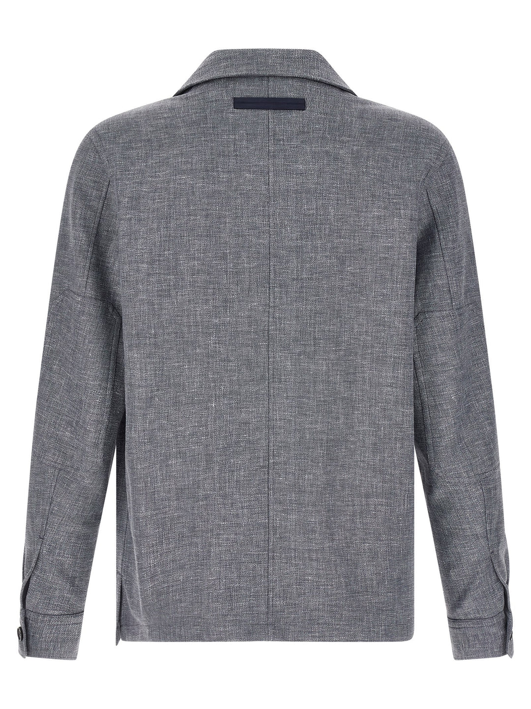 ZEGNA Blue Linen Blouse