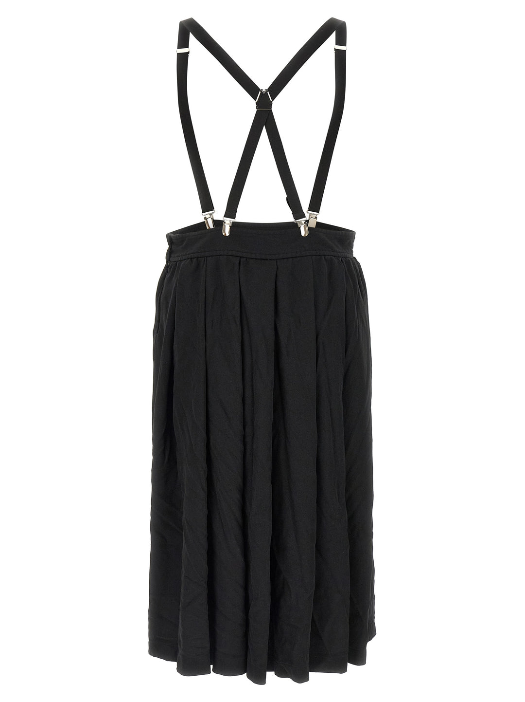Comme Des Garçons Black Polyester Midi Skirt
