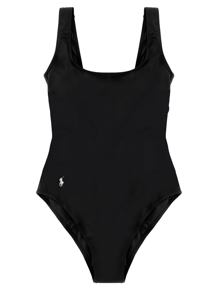 Polo Ralph Lauren Black Nylon One-Piece Swimsuit
