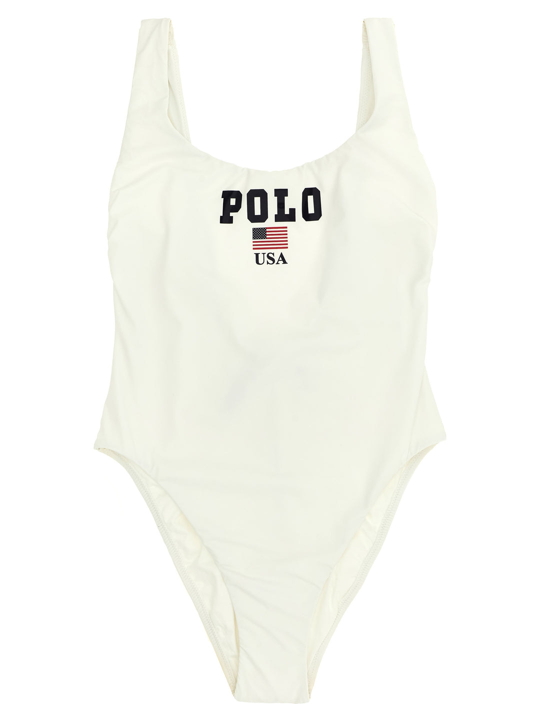 Polo Ralph Lauren White Nylon One-Piece Swimsuit