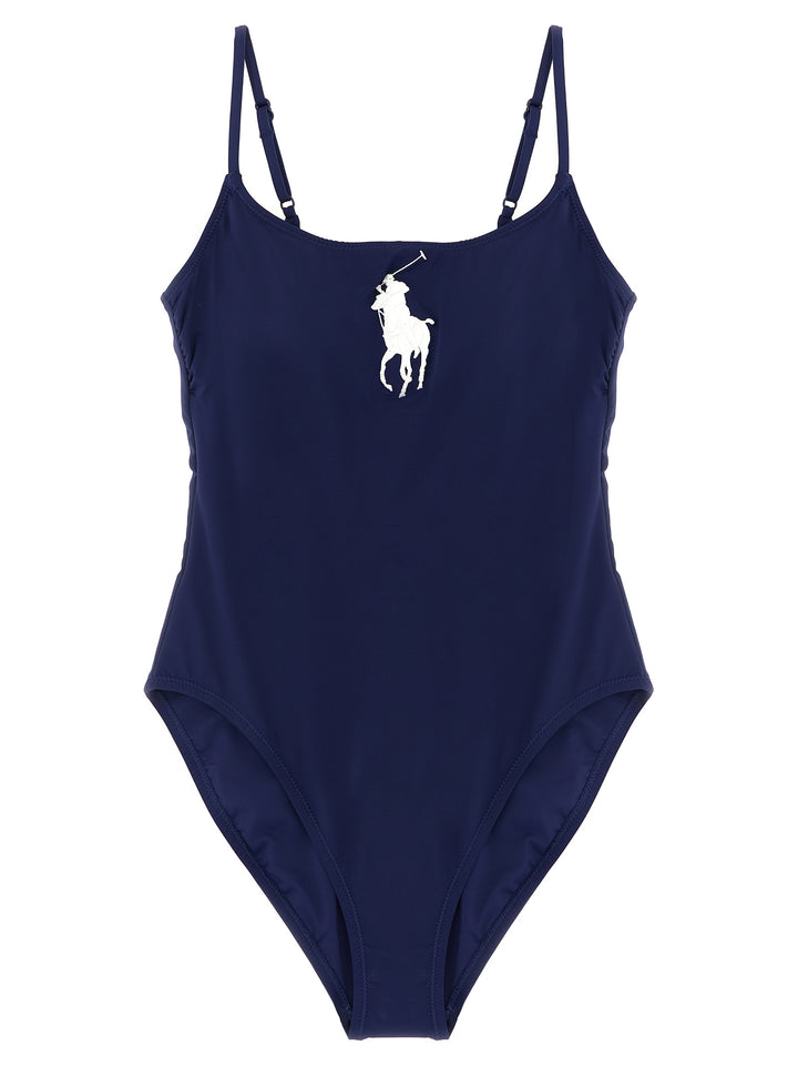 Polo Ralph Lauren Blue Nylon One-Piece Swimsuit