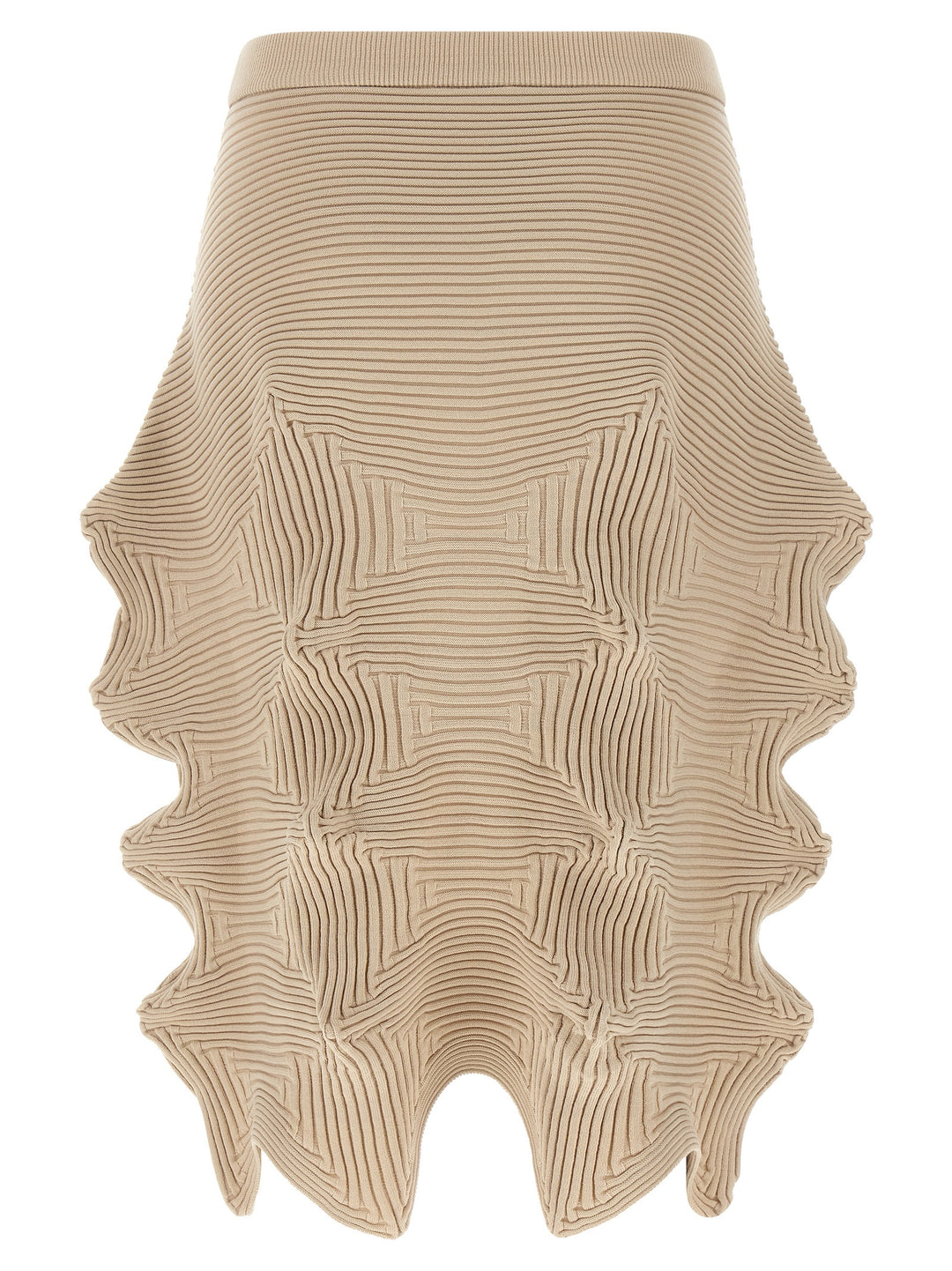 Issey Miyake Beige Polyester Midi Skirt