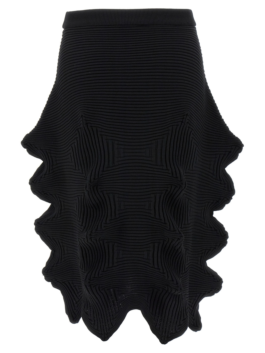 Issey Miyake Black Polyester Midi Skirt