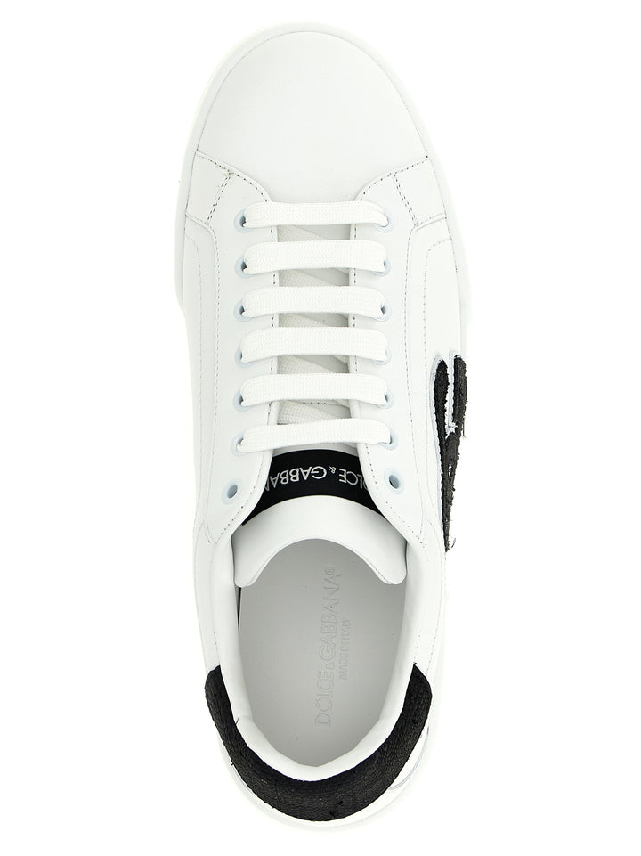 Dolce &amp; Gabbana Bicolor Calfskin Low Top Sneakers