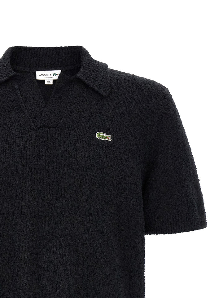 Lacoste Black Cotton Polo Shirt