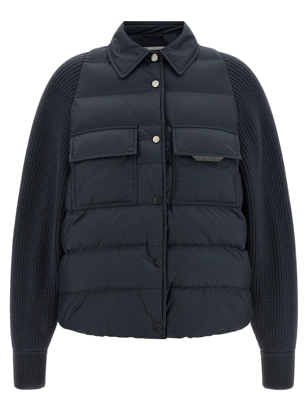 Brunello Cucinelli Blue Polyester Full-Length Jacket