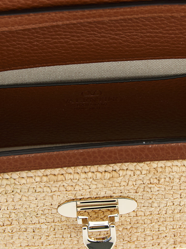 Valentino Garavani Beige Straw Crossbody Bag