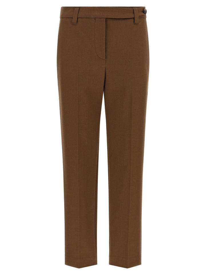 Brunello Cucinelli Brown Cotton Cropped Pants