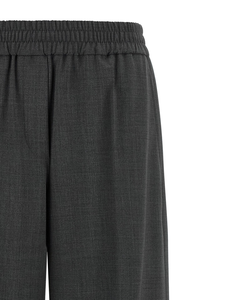 Brunello Cucinelli Gray Virgin Wool Flared Pants