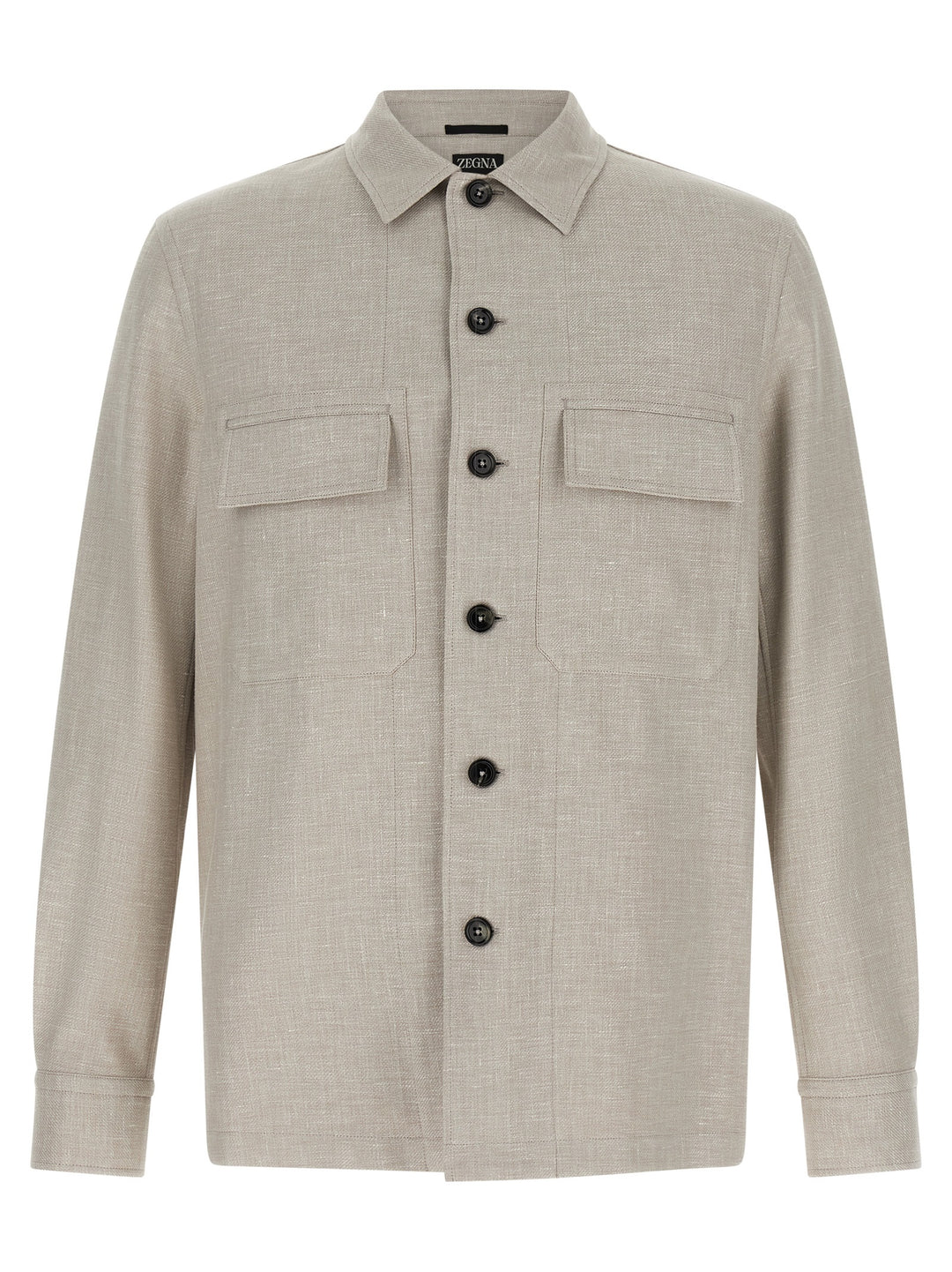 ZEGNA Gray Linen Blouse