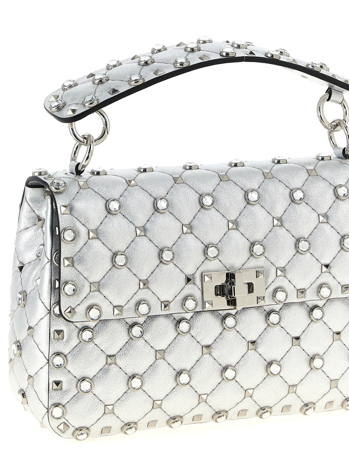 Valentino Garavani Silver Lamb Leather Shoulder Bag