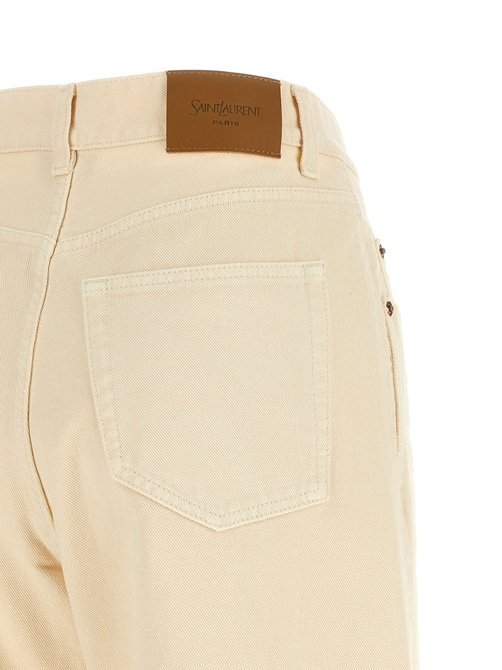 Saint Laurent Beige Cotton Jeans Denim