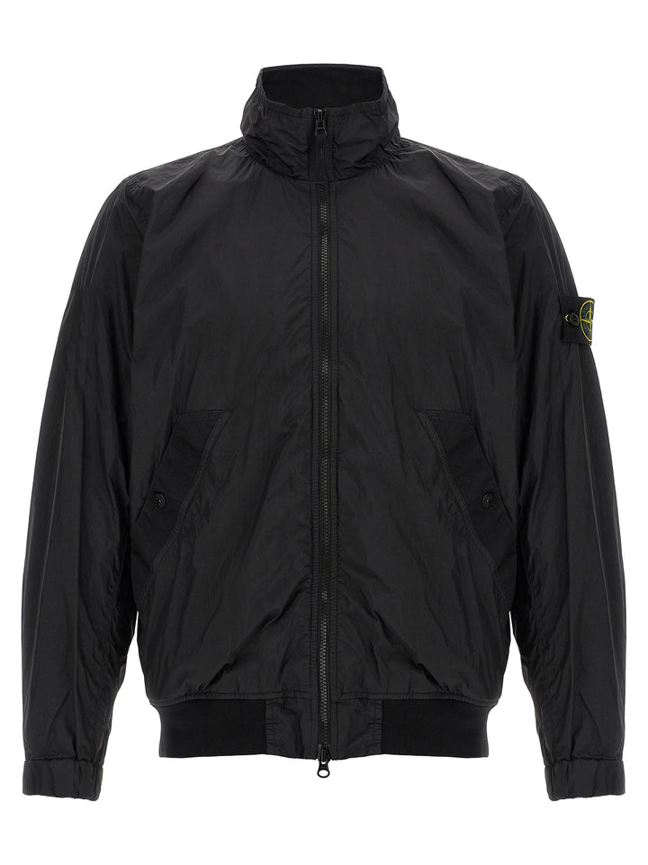 Stone Island Black Polyamide Full-Length Jacket