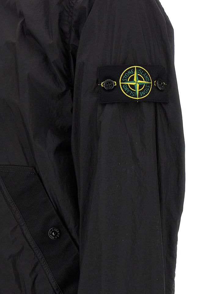 Stone Island Black Polyamide Full-Length Jacket