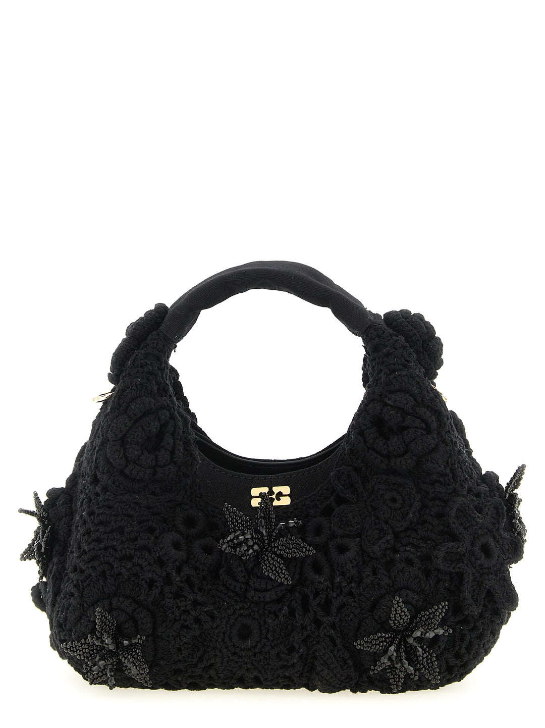 Ganni Black Organic Cotton Handbag
