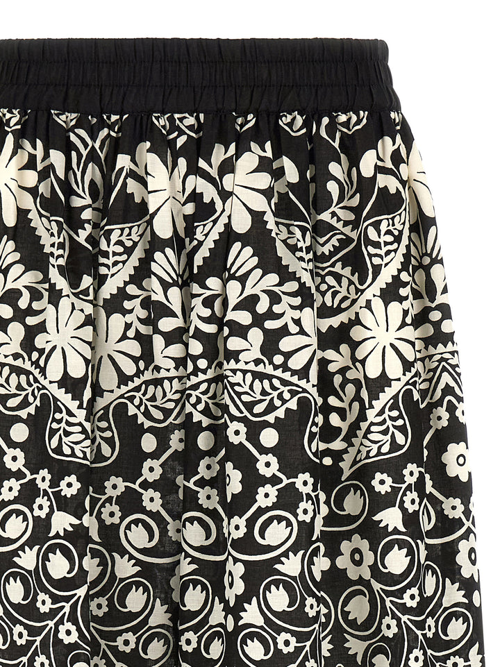 Max Mara Bicolor Cotton Flared Pants