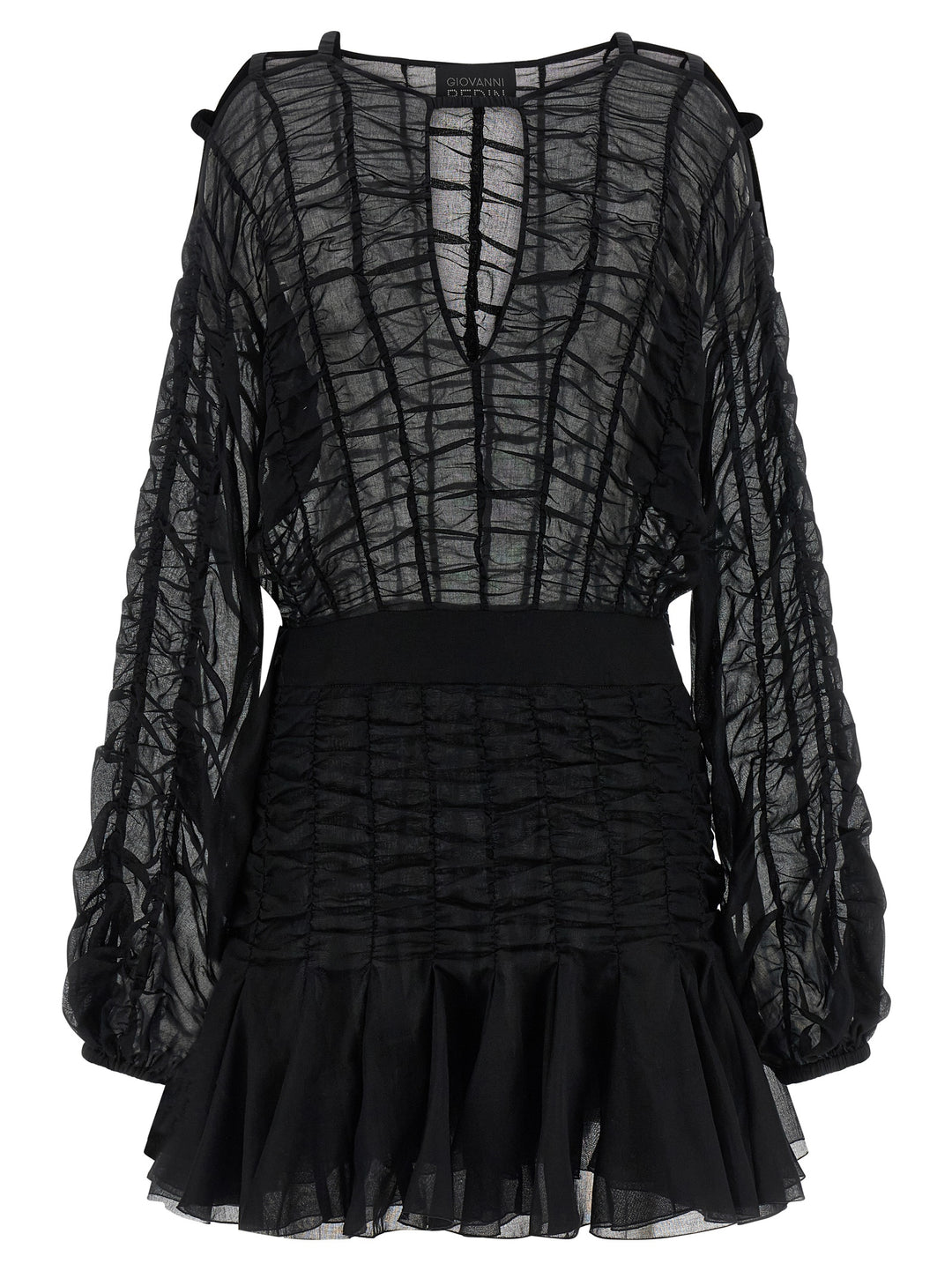 Giovanni Bedin Black Cotton Short Dress