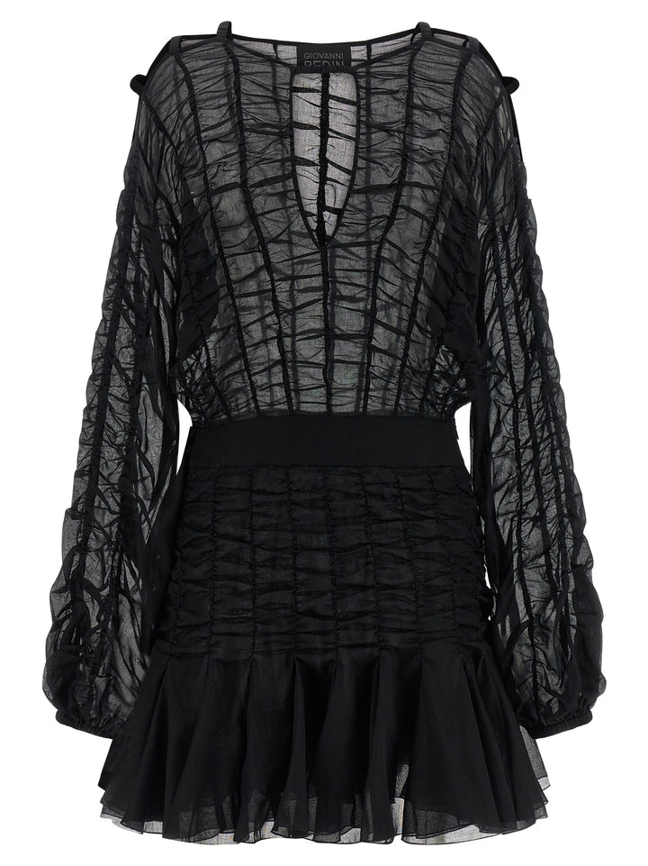 Giovanni Bedin Black Cotton Short Dress