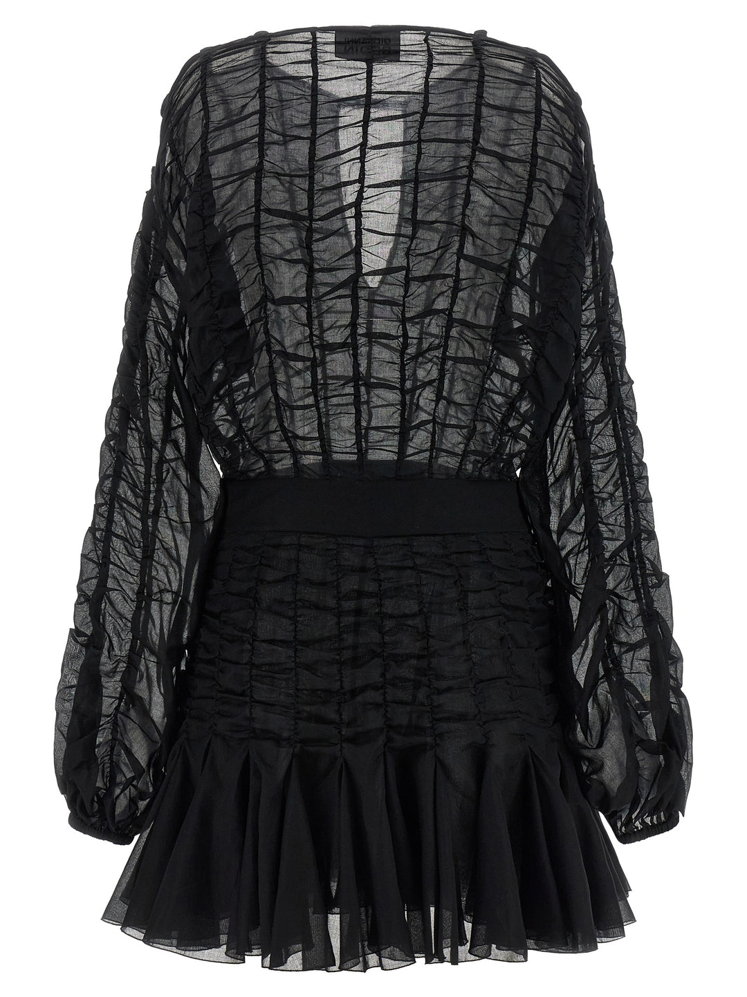 Giovanni Bedin Black Cotton Short Dress