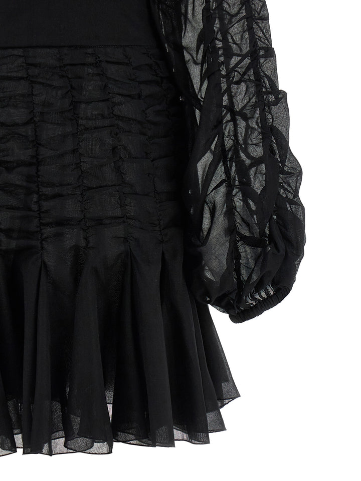 Giovanni Bedin Black Cotton Short Dress