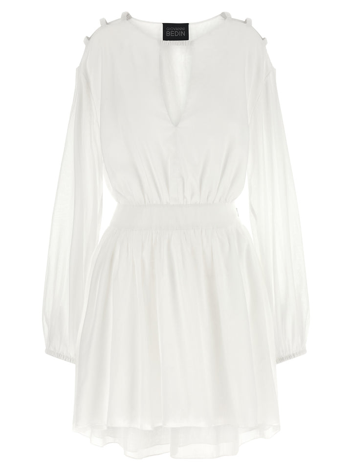 Giovanni Bedin White Cotton Short Dress