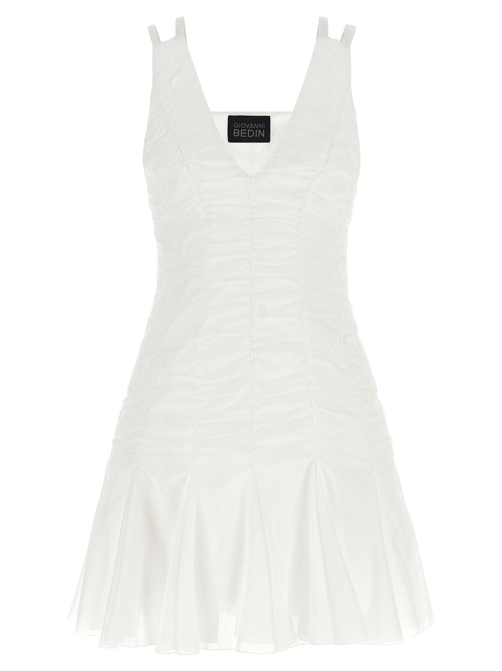 Giovanni Bedin White Cotton Short Dress
