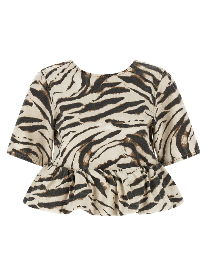 Ganni Multicolor Organic Cotton Pattern Shirt