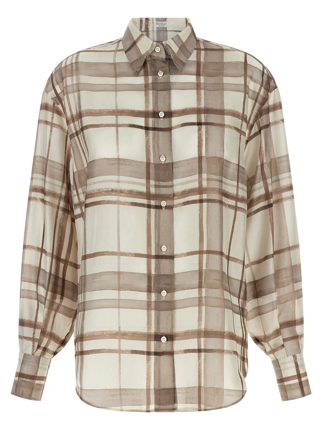 Brunello Cucinelli Beige Silk Blouse