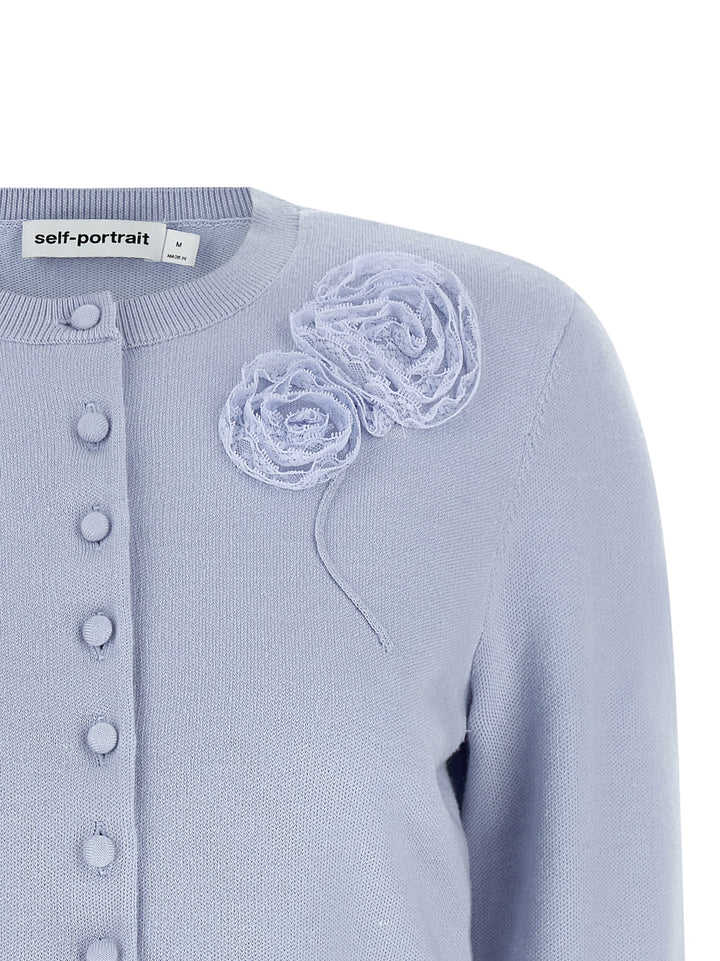 Self-Portrait Blue Polyester Cardigan