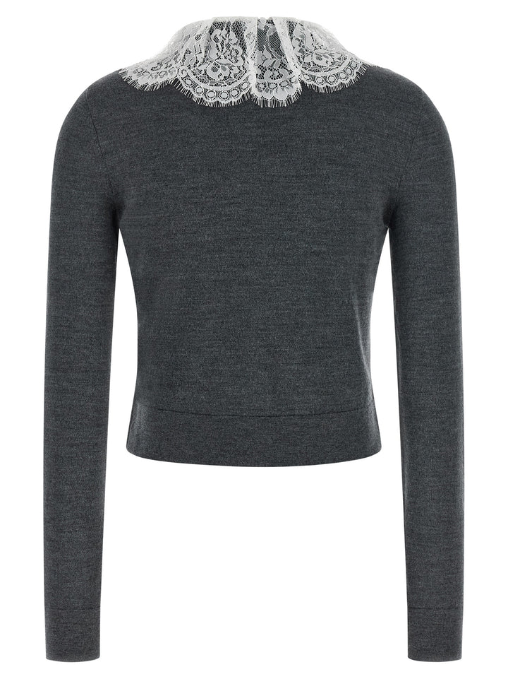 Self-Portrait Gray Wool Cardigan