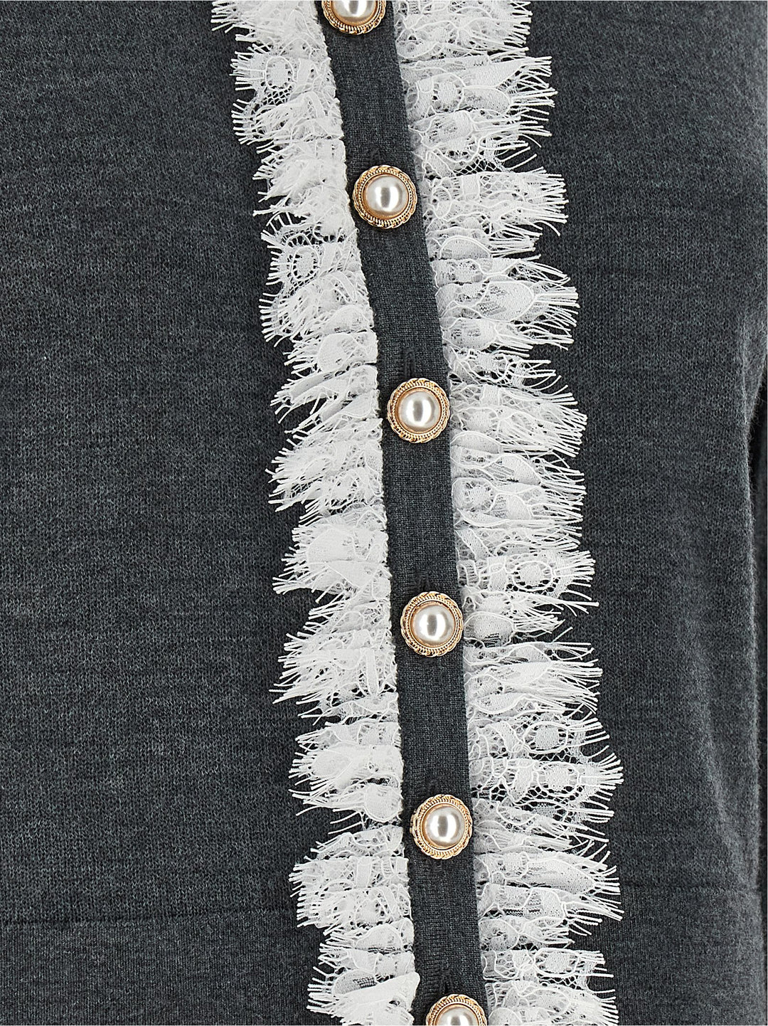 Self-Portrait Gray Wool Cardigan