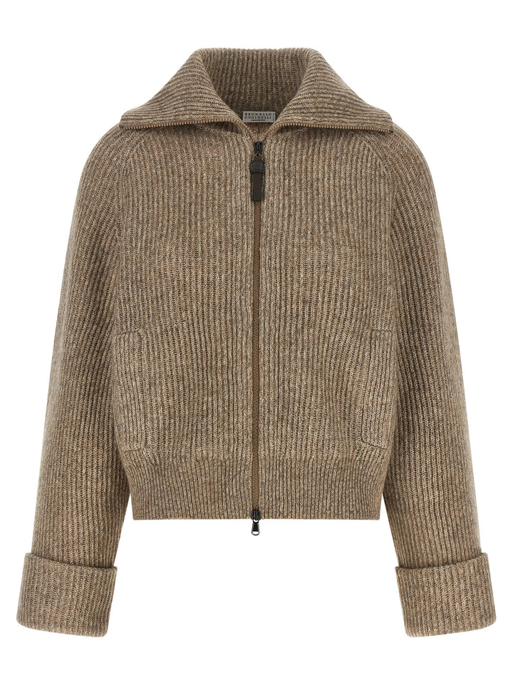 Brunello Cucinelli Beige Cashmere Cardigan