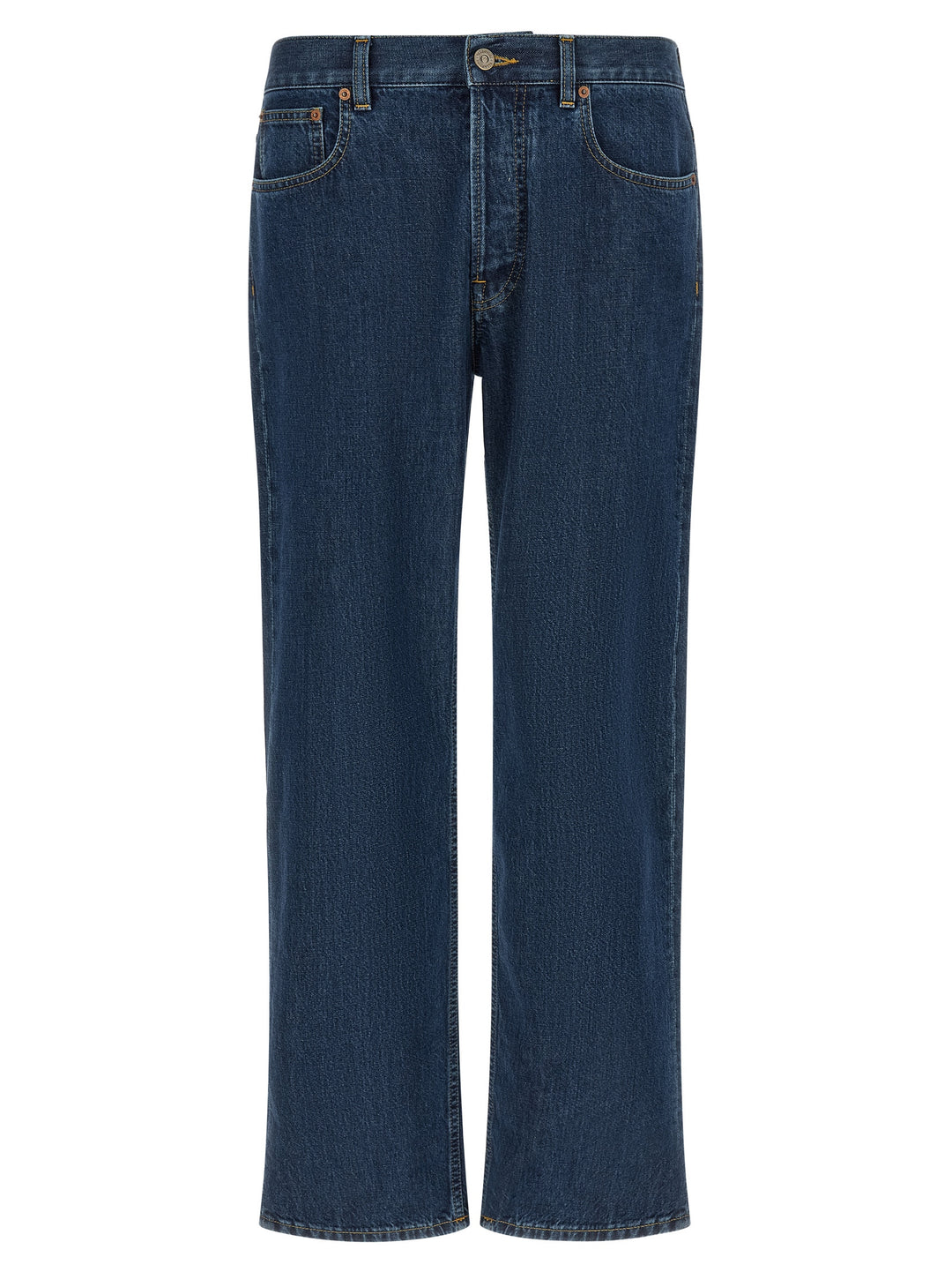 Valentino Garavani Blue Cotton Straight-Leg Jeans