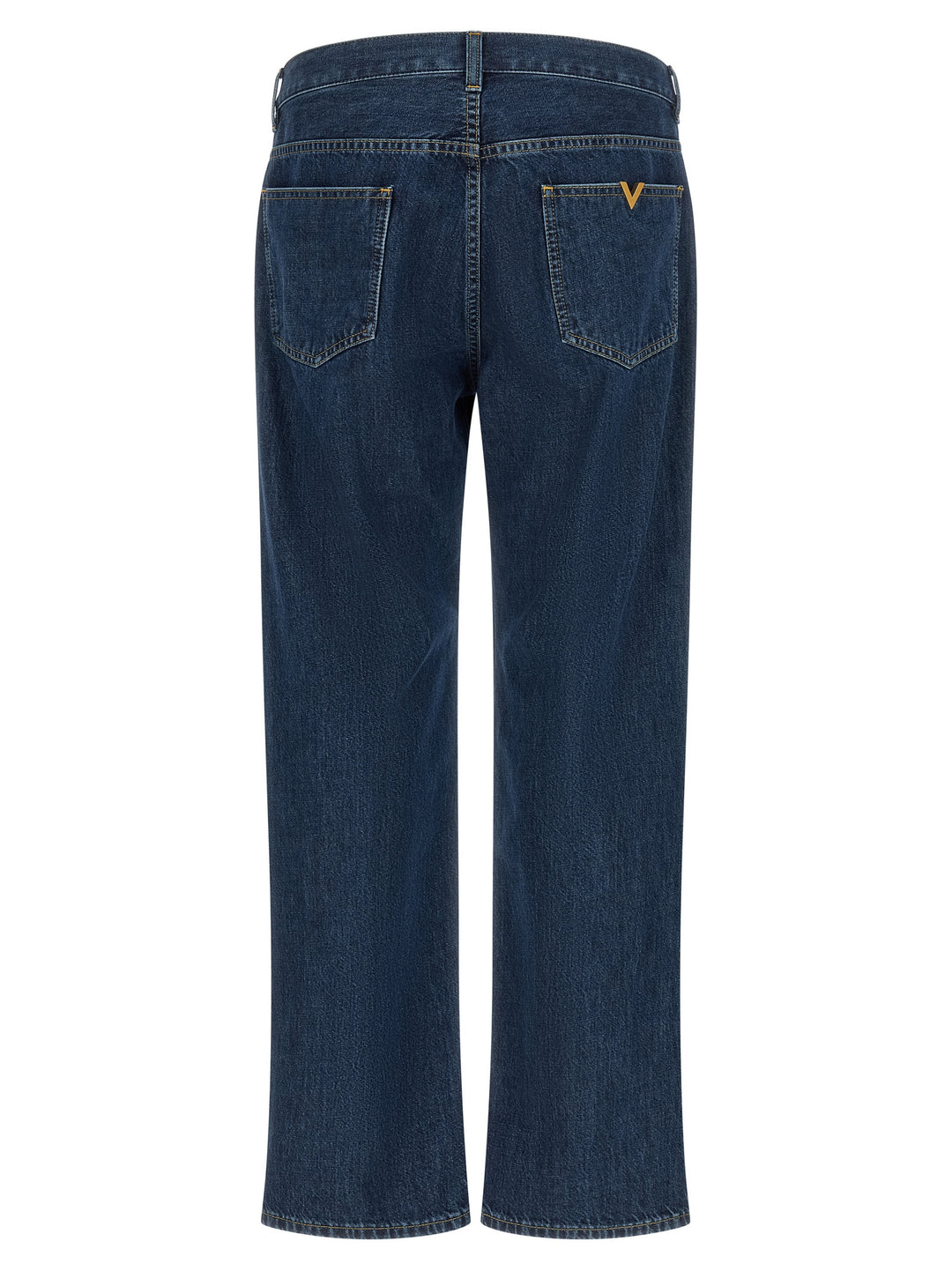 Valentino Garavani Blue Cotton Straight-Leg Jeans