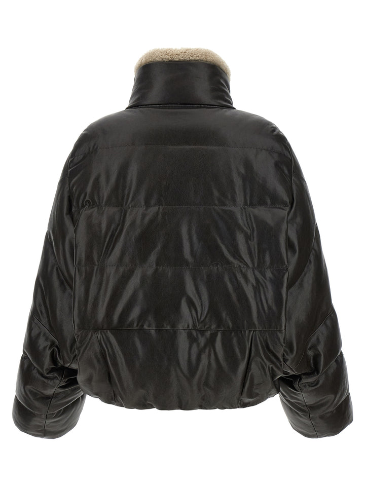 Brunello Cucinelli Brown Lamb Leather Leather Jacket