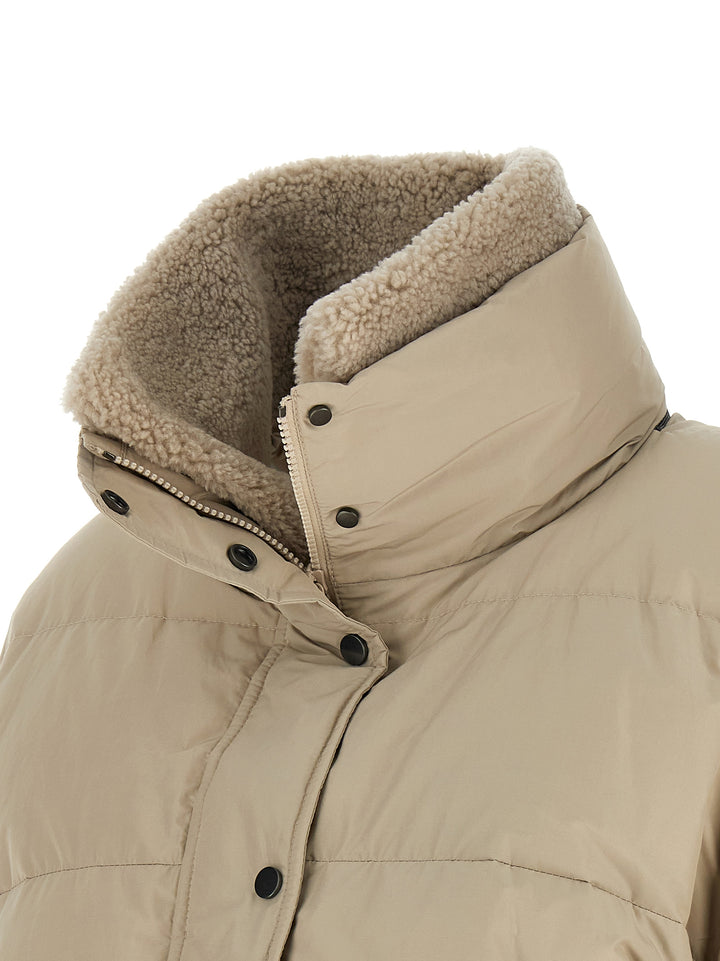 Brunello Cucinelli Beige Cotton Full-Length Jacket