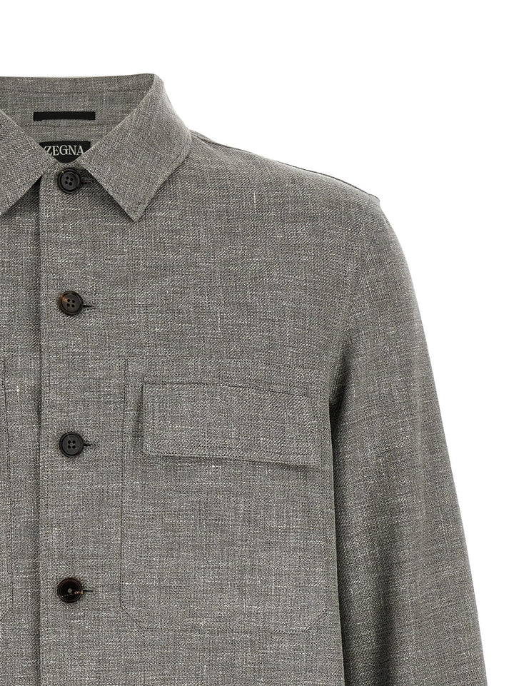ZEGNA Beige Linen Blouse