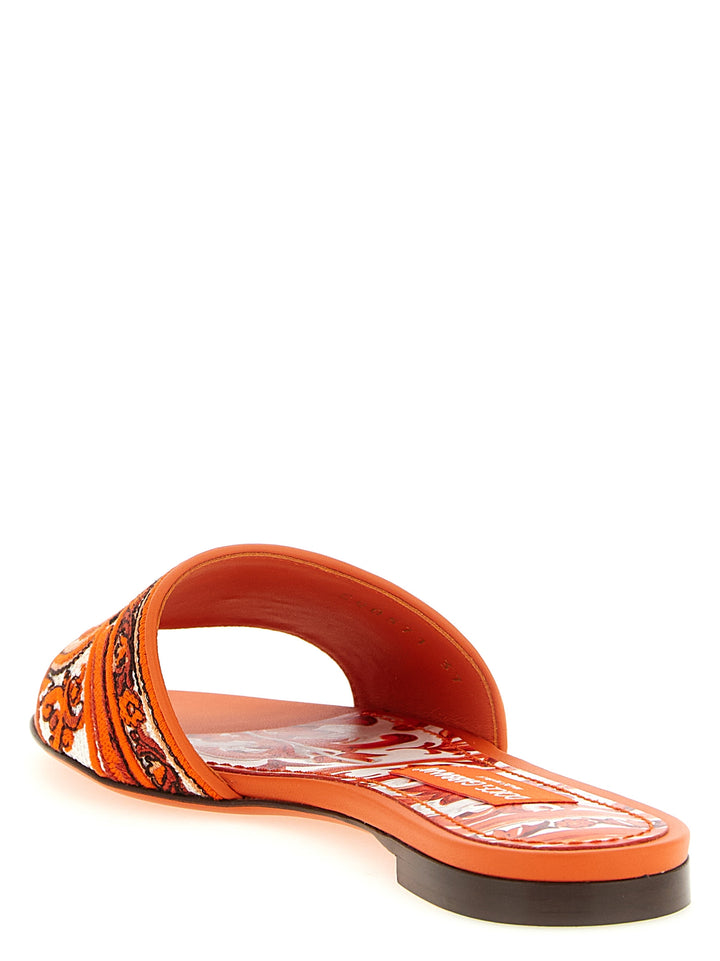 Dolce &amp; Gabbana Orange Cotton Slides