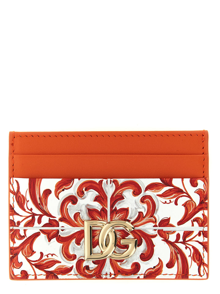 Dolce &amp; Gabbana Orange Calfskin Cardholder