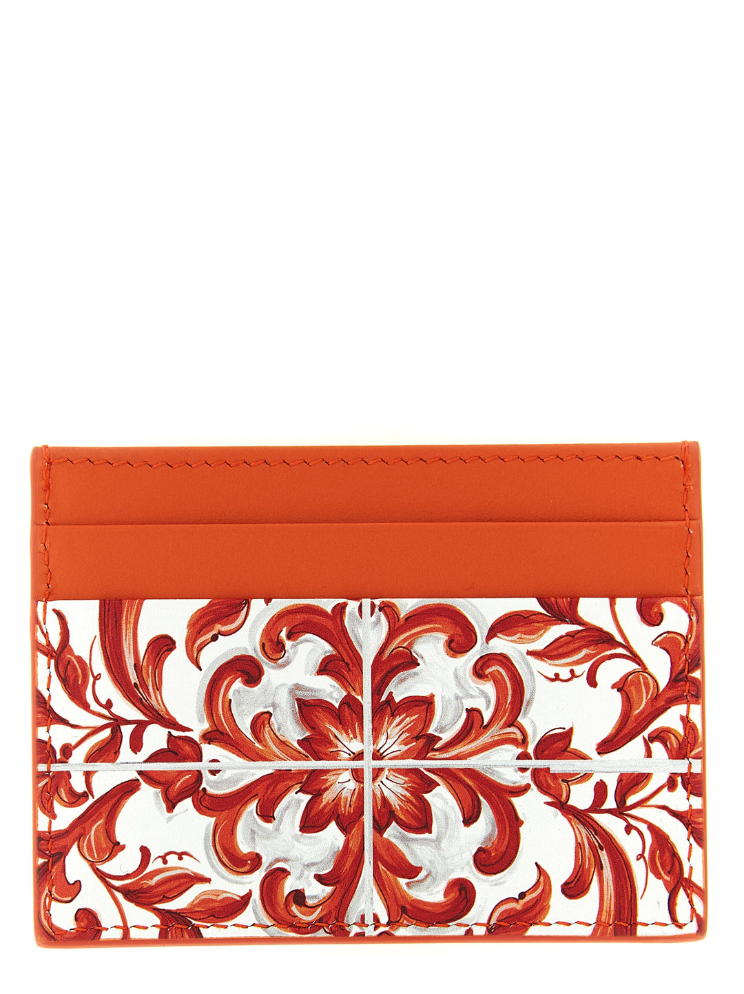 Dolce &amp; Gabbana Orange Calfskin Cardholder