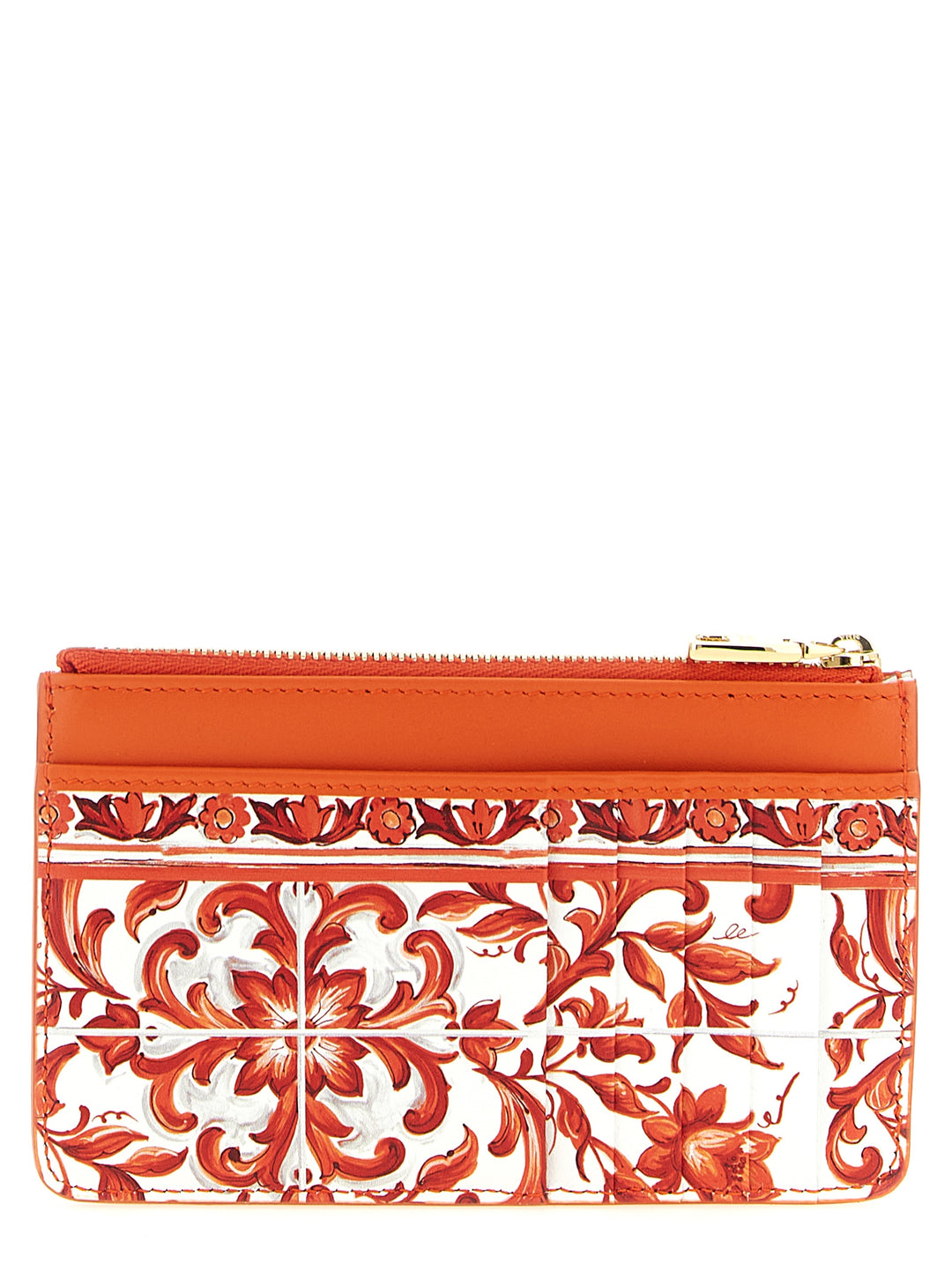 Dolce &amp; Gabbana Orange Calfskin Cardholder
