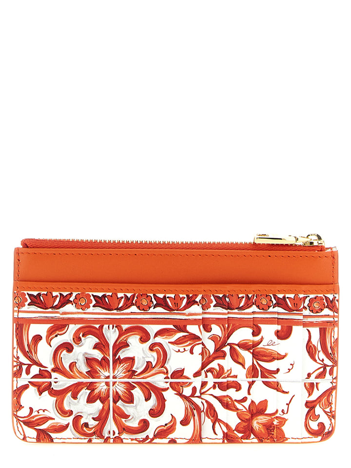 Dolce &amp; Gabbana Orange Calfskin Cardholder